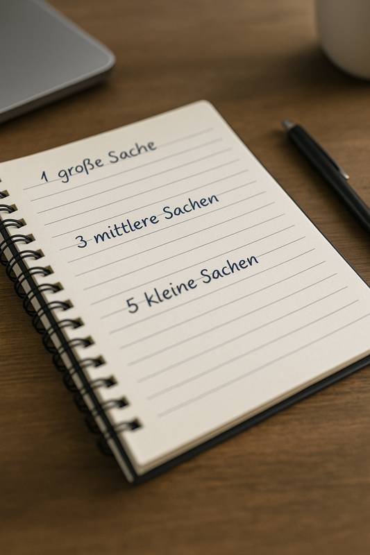Handgeschriebene To-do-Liste mit der 1-3-5-Methode – Stress im Alltag reduzieren durch klare Prioritäten